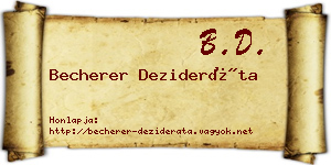 Becherer Dezideráta névjegykártya